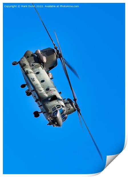 RAF Chinook Helicopter Print by Mark Dunn