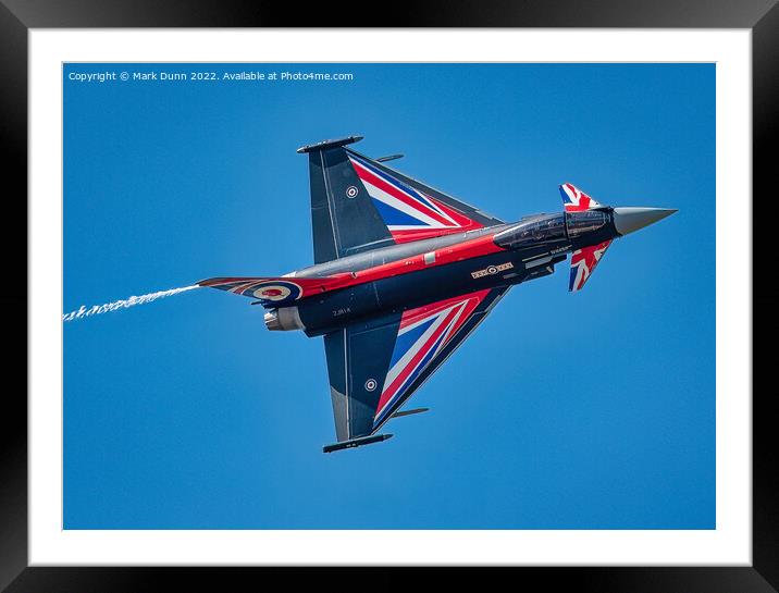 RAF Typhoon Aircraft in Flight Framed Mounted Print by Mark Dunn