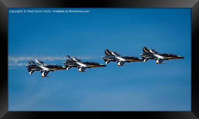 Korean Black Eagles Display Team in close formation Framed Print by Mark Dunn