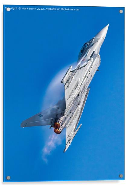 Military Jet Aircraft climbing with vapour on wings Acrylic by Mark Dunn