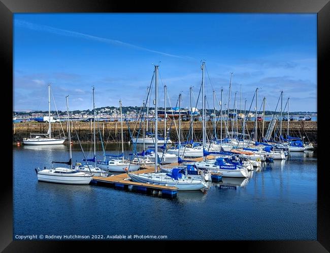 Serene Haven Yachts and Boats Bask in the Sunshine Framed Print by Rodney Hutchinson