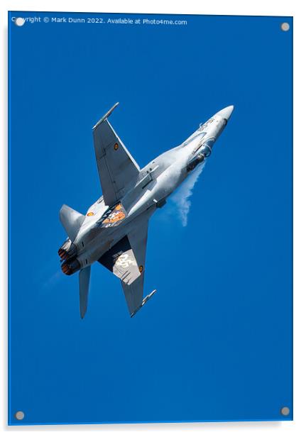 F18 Fighter Jet in flight Acrylic by Mark Dunn