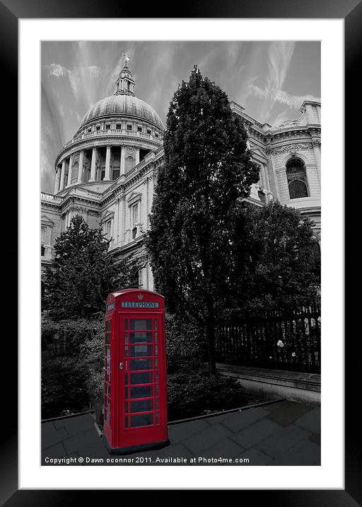 London Telephone Box Framed Mounted Print by Dawn O'Connor