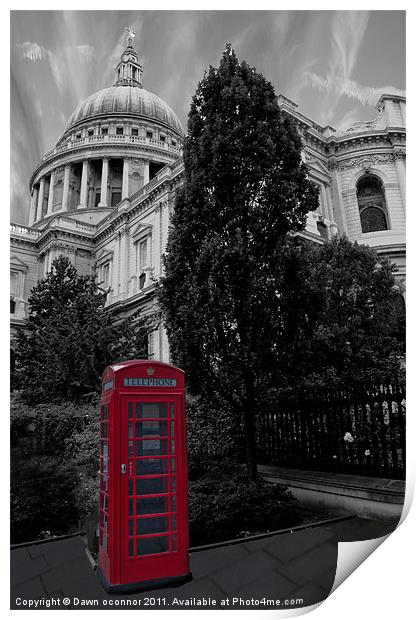 London Telephone Box Print by Dawn O'Connor