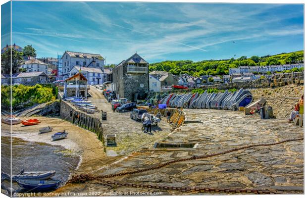 New Quay harbour Wales Canvas Print by Rodney Hutchinson