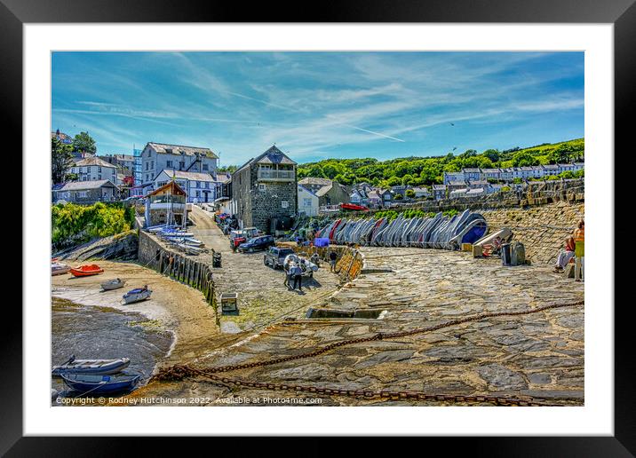 New Quay harbour Wales Framed Mounted Print by Rodney Hutchinson