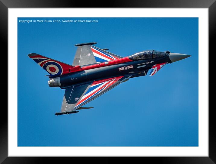 RAF Display Typhoon Fight Jet in flight Framed Mounted Print by Mark Dunn