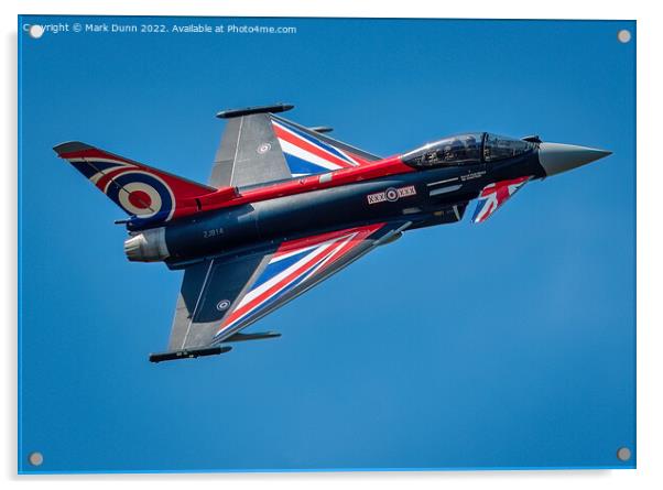 RAF Display Typhoon Fight Jet in flight Acrylic by Mark Dunn