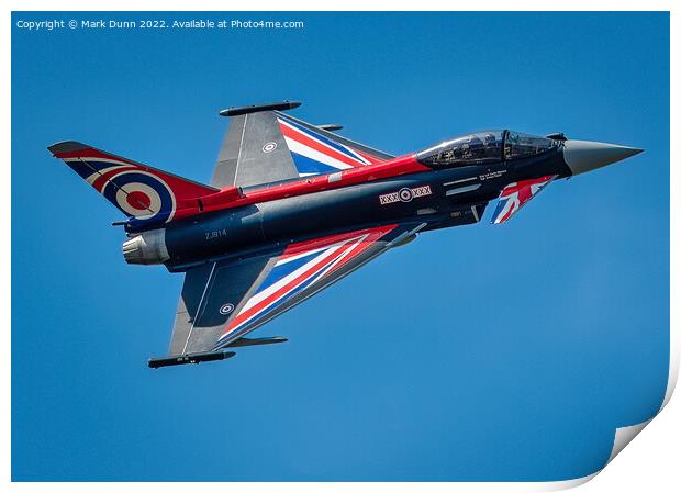 RAF Display Typhoon Fight Jet in flight Print by Mark Dunn