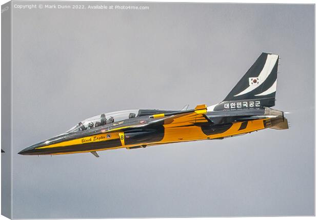Korean Black Eagles Display Fighter Jet Canvas Print by Mark Dunn