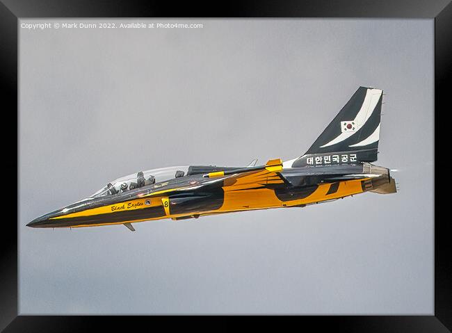 Korean Black Eagles Display Fighter Jet Framed Print by Mark Dunn