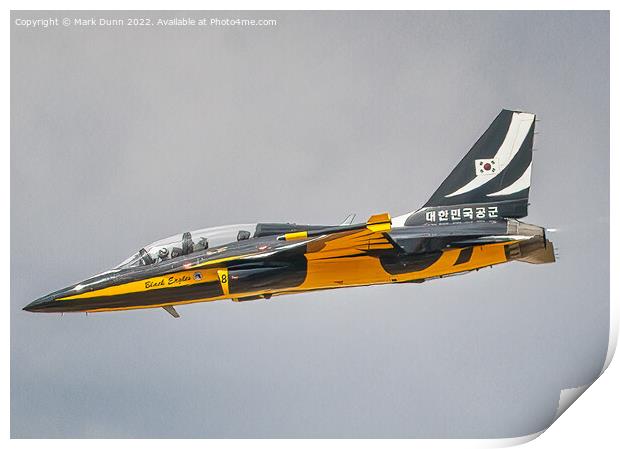 Korean Black Eagles Display Fighter Jet Print by Mark Dunn