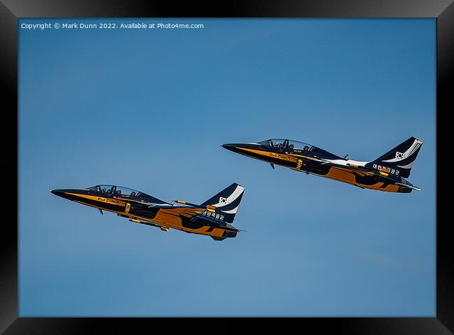 Korean Black Eagles Display Fighter Jets Framed Print by Mark Dunn