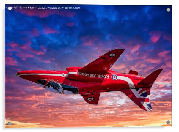 Artistic Image of Red Arrow Jet in Inverted flight Acrylic by Mark Dunn