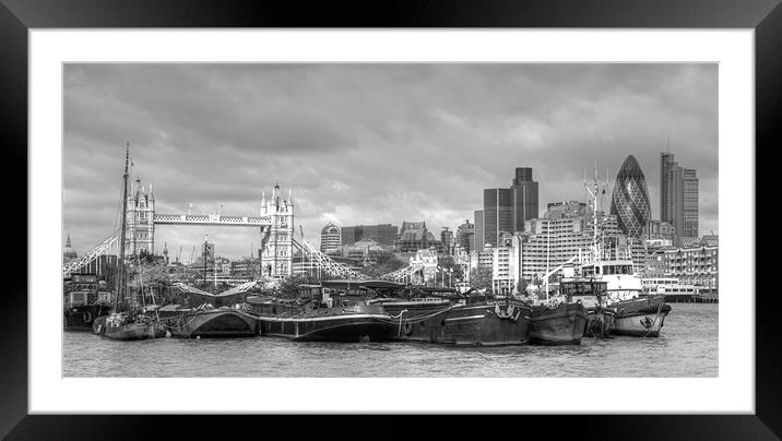 River Thames and Tower Bridge Framed Mounted Print by David French