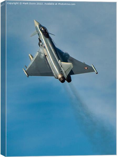 Eurofighter EF200 Fighter jet in flight. Canvas Print by Mark Dunn