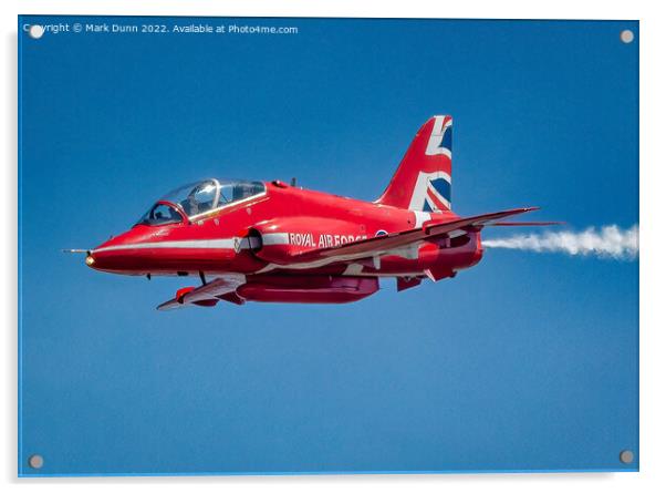 RAF Red Arrow Hawk in level flight Acrylic by Mark Dunn