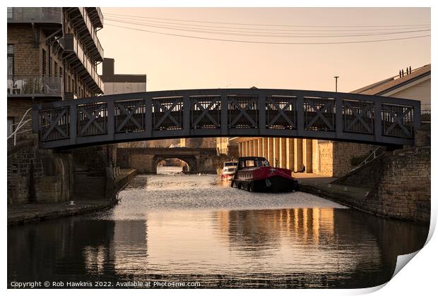 Brighouse Canal bridges Print by Rob Hawkins