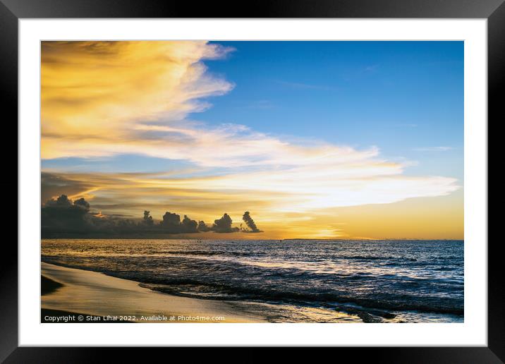 sunset on the ocean Framed Mounted Print by Stan Lihai