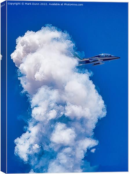 Italian Frecce Tricolori Military Display Aircraft in flight with smoke Canvas Print by Mark Dunn