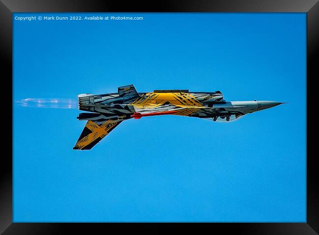 Belgian Military F16 Fighter Jet in Flight Framed Print by Mark Dunn