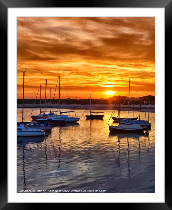 Serene Sunset in Beadnell Framed Mounted Print by Rodney Hutchinson