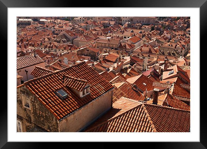 Red Roofs Framed Mounted Print by Martyn Taylor
