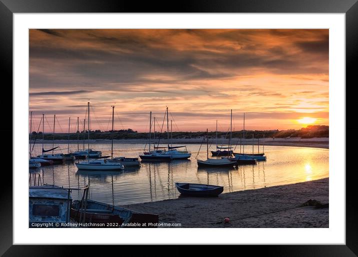 Serenity at Beadnell Bay Framed Mounted Print by Rodney Hutchinson