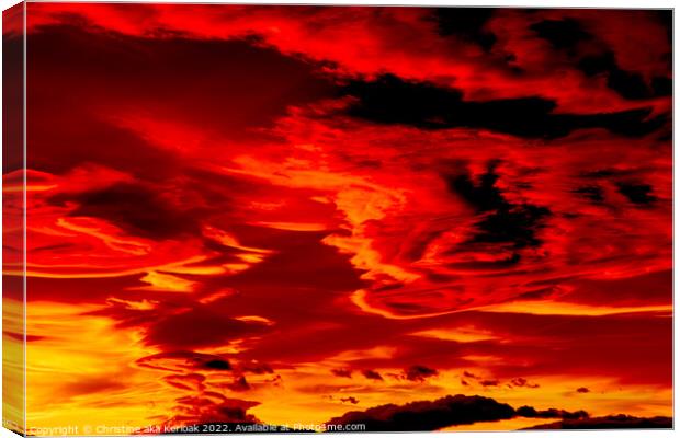 Fiery Sunset Canvas Print by Christine Kerioak
