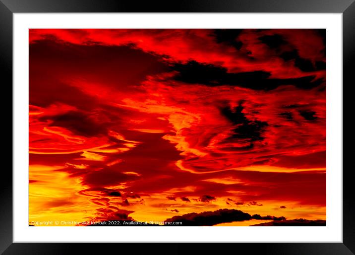 Fiery Sunset Framed Mounted Print by Christine Kerioak