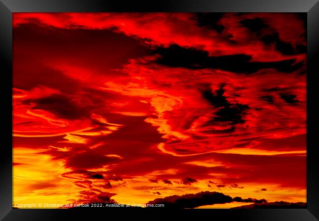 Fiery Sunset Framed Print by Christine Kerioak