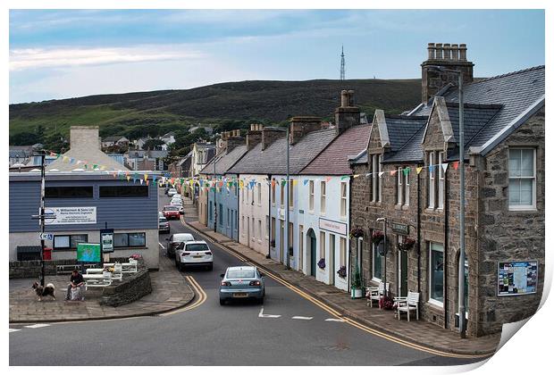 Main Street, Scalloway, Shetland Print by Anne Macdonald