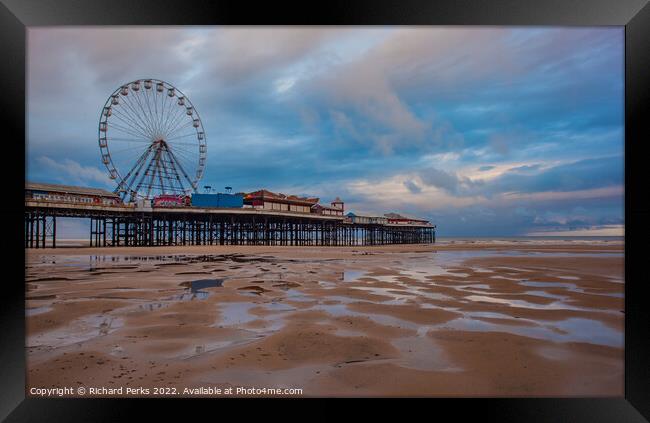 Blackpool central Pier before the storm Framed Print by Richard Perks