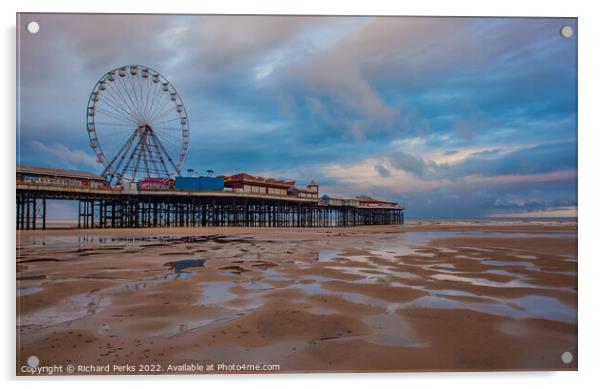 Blackpool central Pier before the storm Acrylic by Richard Perks