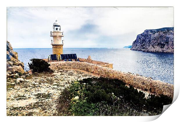 Lighthouse, Dragonera Island - CR2204-7149-WAT Print by Jordi Carrio