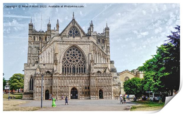 Exeter Cathedral  Print by Peter F Hunt