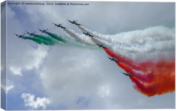 Sky Dance: Italian Air Force Aerobatics Canvas Print by rawshutterbug 