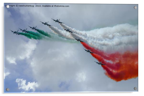 Sky Dance: Italian Air Force Aerobatics Acrylic by rawshutterbug 
