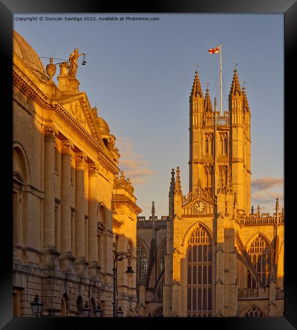 Bath Abbey and Guild Hall Golden Glow Framed Print by Duncan Savidge