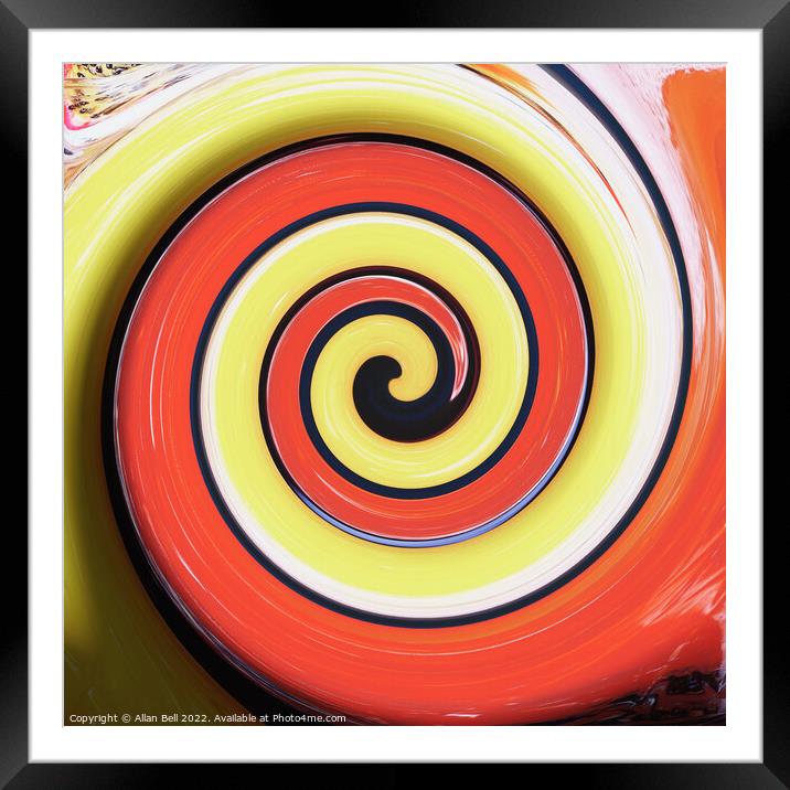 Red and Yellow Swirl Framed Mounted Print by Allan Bell