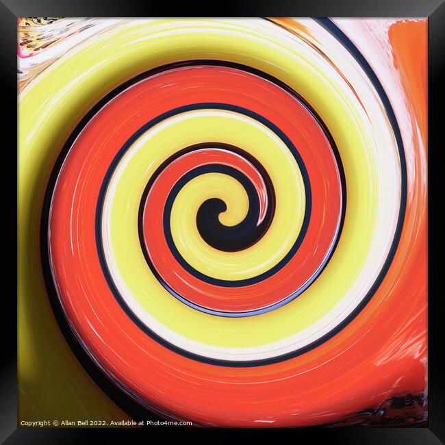 Red and Yellow Swirl Framed Print by Allan Bell