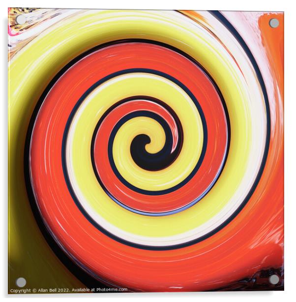 Red and Yellow Swirl Acrylic by Allan Bell