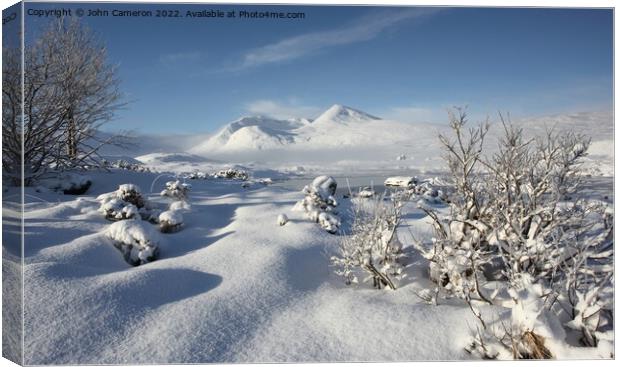 Winter on Rannoch Moor in Lochaber. Canvas Print by John Cameron