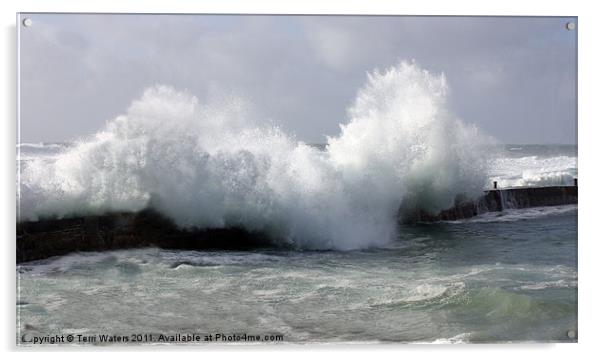 Wild Waves in Cornwall Acrylic by Terri Waters