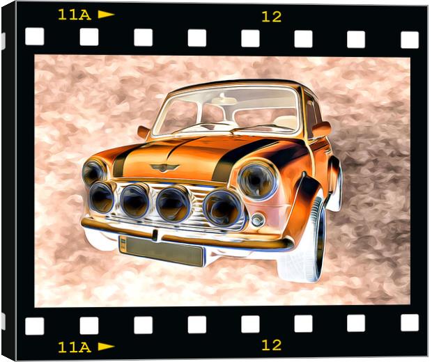 1997 Rover Mini (Negative Film Image) Canvas Print by Kevin Maughan