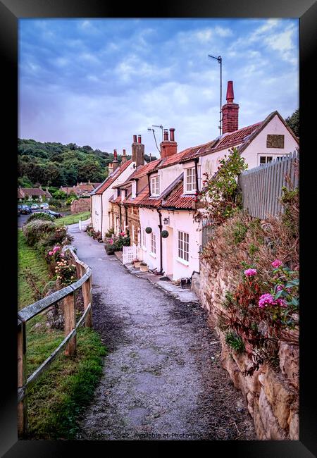 Row of cottages in Sandsend, North Yorkshire Framed Print by Martin Williams