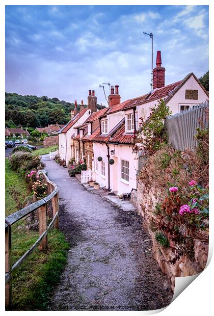 Row of cottages in Sandsend, North Yorkshire Print by Martin Williams