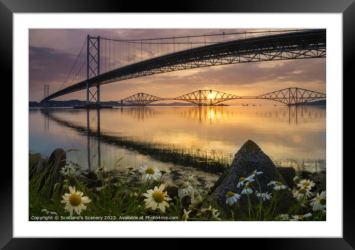 forth Bridges, Scotland. Framed Mounted Print by Scotland's Scenery