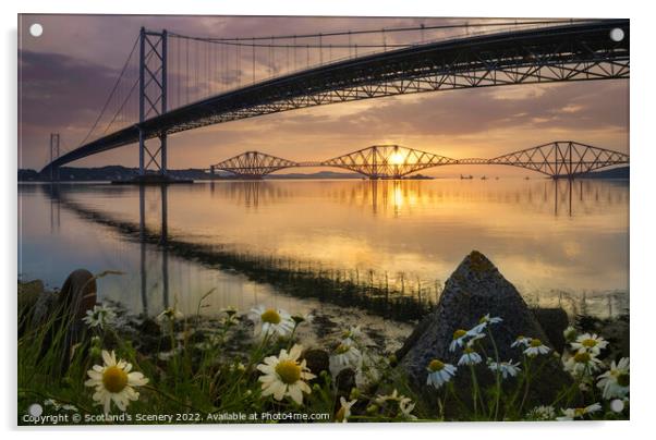 forth Bridges, Scotland. Acrylic by Scotland's Scenery