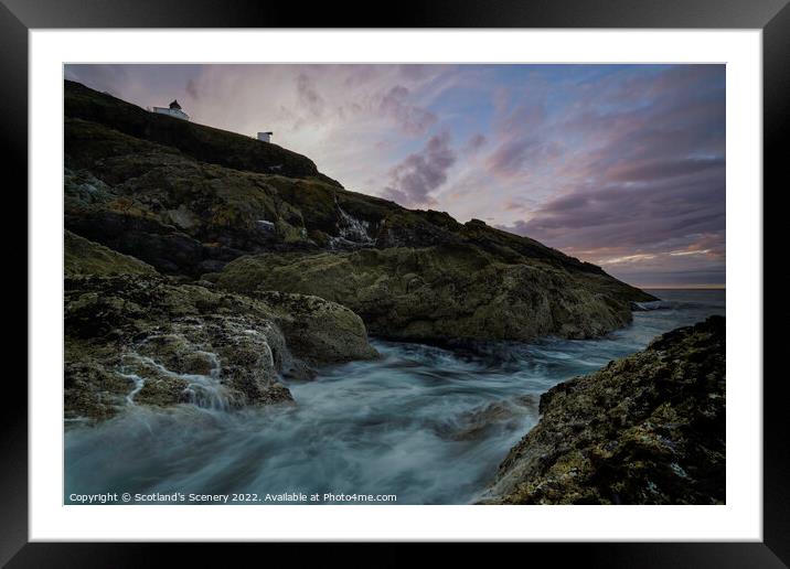 St Abbs lighthouse and coastline Framed Mounted Print by Scotland's Scenery